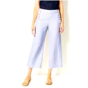 J Jill Full Leg Sailor Crop Linen Pant 2X